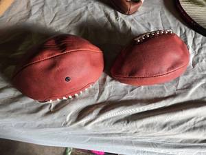 lot 197 image: Pair of Vintage Leather Footballs