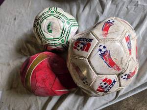 lot 203 image: Lot of 3 Soccer Balls Including US Soccer