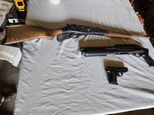 lot 266 image: Crosman 99 .22 Caliber Pellet Gun, Super Air Gun, and Lever Action BB Gun