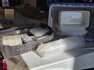 lot 329 image: Plastic storage containers with lids and dividers