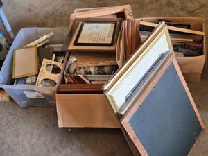 lot 331 image: Large Lot of Picture Frames and Art Pieces including Framed Prayer, Assorted Frames, and Decorative Pieces
