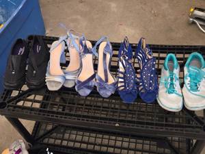 lot 365 image: Lot of Shoes Including Champion Sneakers and Explore24 Slip-Ons, Heeled Sandals and More - Mostly Womens Size 9