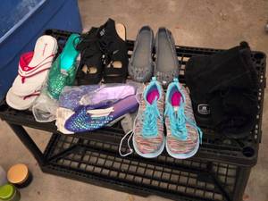lot 367 image: Lot of Footwear Including Champion Sandals, Skechers Sneakers, and Winter Boots - Mostly Size 10 and 10 M