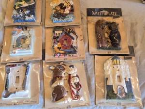 lot 378 image: Figi Decorative Switchplate Covers including Fish, Animals, and Kitchen Themes