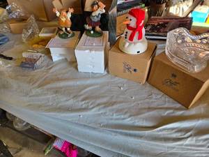lot 380 image: David Frykman Figurines and Avon Gift Collection Items including Snowman and Glassware