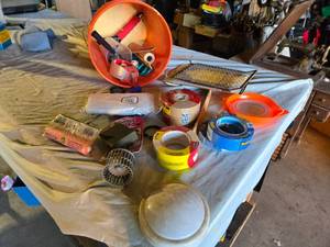 lot 435 image: Assorted Hardware and Painting Supplies including Scotch Painting Tape, General Purpose Tape, and Accessories