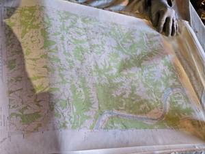 lot 451 image: Various topographic maps from Ohio, a Globemaster 12 Inch Diameter Globe, and a red, white, and blue Norwegian flag