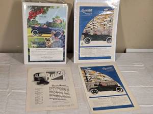 lot 469 image: Vintage Buick and Overland Car Advertisements
