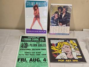 lot 474 image: Set of Vintage Music and Art Posters including Tina Turner and The Police