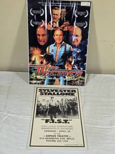 lot 476 image: Mission Accomplished (George Bush) and F.I.S.T. Movie Posters (Sylvester Stalone)