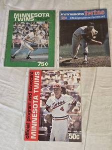 lot 517 image: Lot of 3 Minnesota Twins Baseball Programs from 1970s