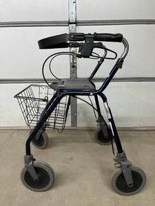 lot 22 image: Dolomite Legacy 600 Rollator Walker - High-Quality Sturdy Welded Steel Frame, Promotes Better Posture, Easy-To-Use Braking System - Great Condition