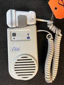 lot 25 image: MSRP $700 iMex 100R Elite Handheld Fetal &amp Vascular Doppler  Portable Diagnostic Ultrasound Device for Fetal Heart Rate &amp Peripheral Blood Flow Detection, Clear Audio Output, Compact Battery-Powered Design Works Great