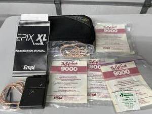 lot 60 image: Empi Epix XL TENS Device with Manual, The Soft Touch 9000 Series Electrodes, and Carry Bag - Non-Addictive Pain Management, Multiple Modes and Intensity Settings - Great Condition