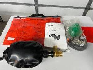 lot 62 image: Ambu Resuscitator Mark III with Manual, Bag, and Masks - Reusable, Latex-Free Manual Ventilator, Built-In Pressure Limiter for Safety - Great Condition