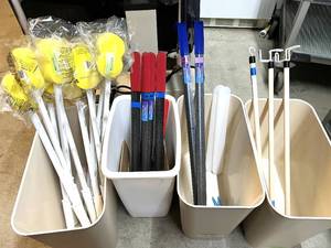 lot 81 image: Lot Of Mobility Aids - Bath Sponges,&nbspSammons Preston, Therafin E-Z Slide Shoehorns, Grabber Hook Sticks Plus Fire Resistant Trash Cans