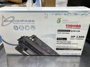 lot 83 image: NEW Toshiba Business Solutions HP1300 Toner Cartridge  Q2613A Compatible Replacement for HP LaserJet 1300  Standard Yield Black Toner  Factory Sealed, Office &amp Enterprise Printing Applications