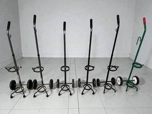 lot 20 image: Lot of Mixed Brand Cylinder Carts - Safe, Ergonomic Transport with Strong Frames, Secured Multi-Cylinder Design - Great Condition