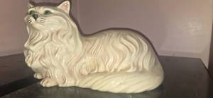 lot 52 image: Large Beautiful Ceramic Cat with Hollow Interior (Made April 1980)