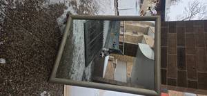 lot 51 image: Huge mirror with wood frame (Dimension of 30W x 43H)