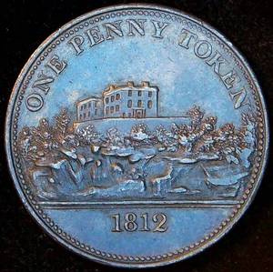 Scarce High Grade 1812 Nottingham England JM Fellows Penny Token, Original Surfaces, Withers#940