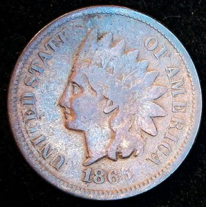 lot 41 image: Better Date 1865 Indian Cent, Fancy 5