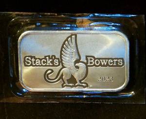 lot 51 image: Mint Sealed 2023 1oz 999 Stacks Bowers Silver Bar