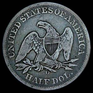 lot 64 image: 1859-O Seated Half Dollar, F, Original Surfaces