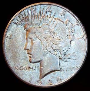 lot 79 image: VF 1926-S Peace Silver Dollar, Original Surfaces