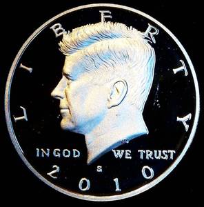 lot 84 image: 2010-S 90% Proof Silver Kennedy Half Dollar