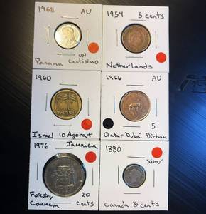 lot 92 image: Collection of (6) Tougher Find World Coins