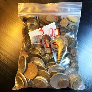 lot 106 image: 3.23 lbs Mixed Foreign Coinage, Wide Variety of Denominations and Countries, Most 50 Years and Older