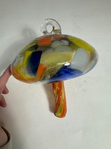 lot 70 image: Hand Blown Glass Mushroom