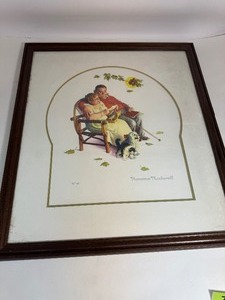 lot 77 image: Norman Rockwell Framed Numbered 7750 w Certificate of Authenticity