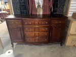 Drexel French Provincial Cherry Buffet Sideboard Breakfront Console Server