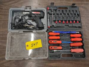 lot 547 image: Soldering Irons & Screw Driver Set...