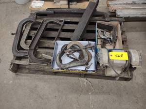 lot 565 image: Bench Grinder & C-Clamps...