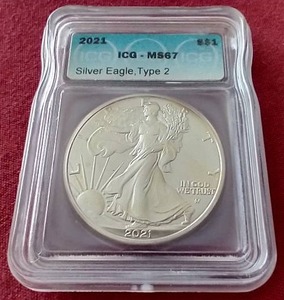 2021 1 oz American Silver Eagle - ICG MS67