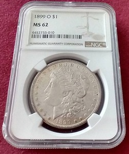 lot 9 image: 1899-O Morgan Dollar - NGC MS62
