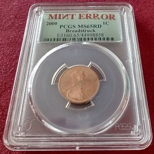 lot 25 image: 2000 Broadstruck Error Penny - PCGS MS65RD
