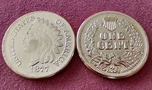 lot 31 image: (2) Indian Penny Style 1 oz Copper Rounds