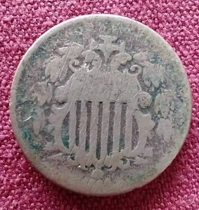 lot 39 image: 1867() Shield Nickel With Rays