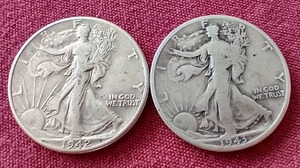 lot 48 image: (2) Walking Liberty Half Dollars
