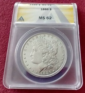 lot 108 image: 1886 Morgan Dollar - ANACS MS62