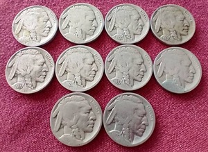 lot 109 image: (10) Buffalo Nickels