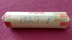 lot 128 image: 1927 Wheat Penny Roll