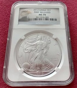 lot 133 image: 2012 American Silver Eagle - NGC MS70