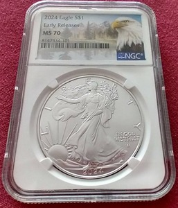 lot 142 image: 2024 American Silver Eagle - NGC MS70 (Early Releases)