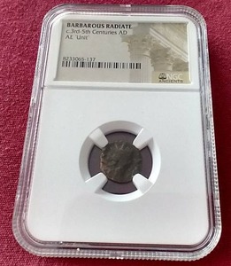 lot 145 image: Ancient 3rd-5th Century Barbarous Radiate Roman Empire Coin - NGC Authenticated