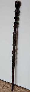 lot 13 image: Carved Rosewood African Walking Stick Cane with Snake